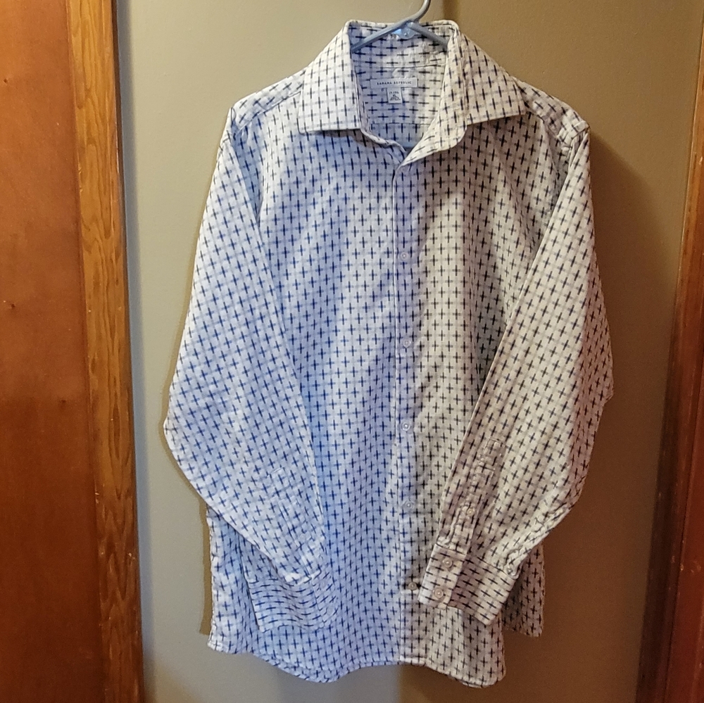 Men's Banana Rublic Button Down Long Sleeve Dress Shirt size XL 17-17 1/2 - Picture 2 of 10